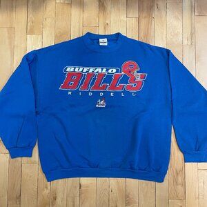 Vintage 1997 Buffalo Bills Crewneck Sweatshirt Ridell XL USA Made RARE
